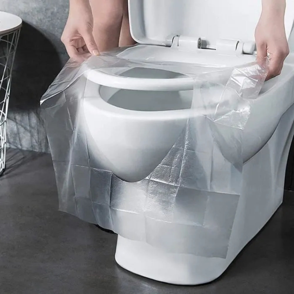Couvre-siege en plastique biodégradable et jetable pour toilettes